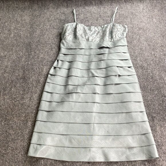 Jessica Howard‎ Dress Jacket Set 12P Blue Tiered Strap Beaded Formal Wedding - Picture 4 of 16